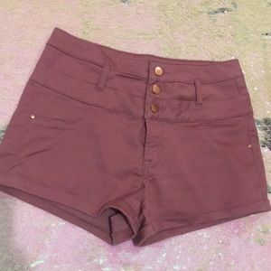 Mauve high rise shorts